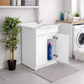 Mobile Lavatoio ZARA 60x60 Bianco senza piedini